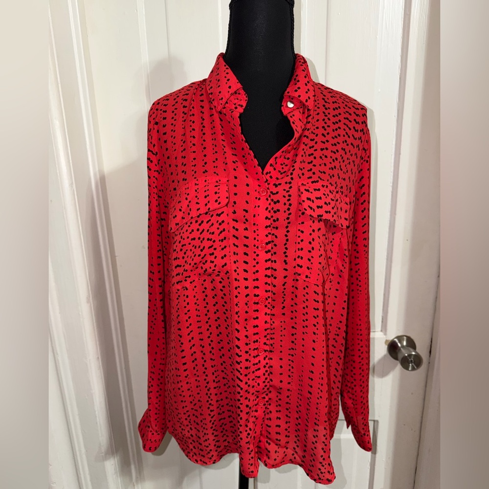 Women's size medium Apt. 9 Red and Black Women's Top, shirt, blouse work, casual
